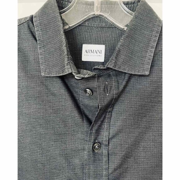 Beautiful mens Armani Collezioni grey dress shirt with sheen. Size medium - Picture 3 of 9
